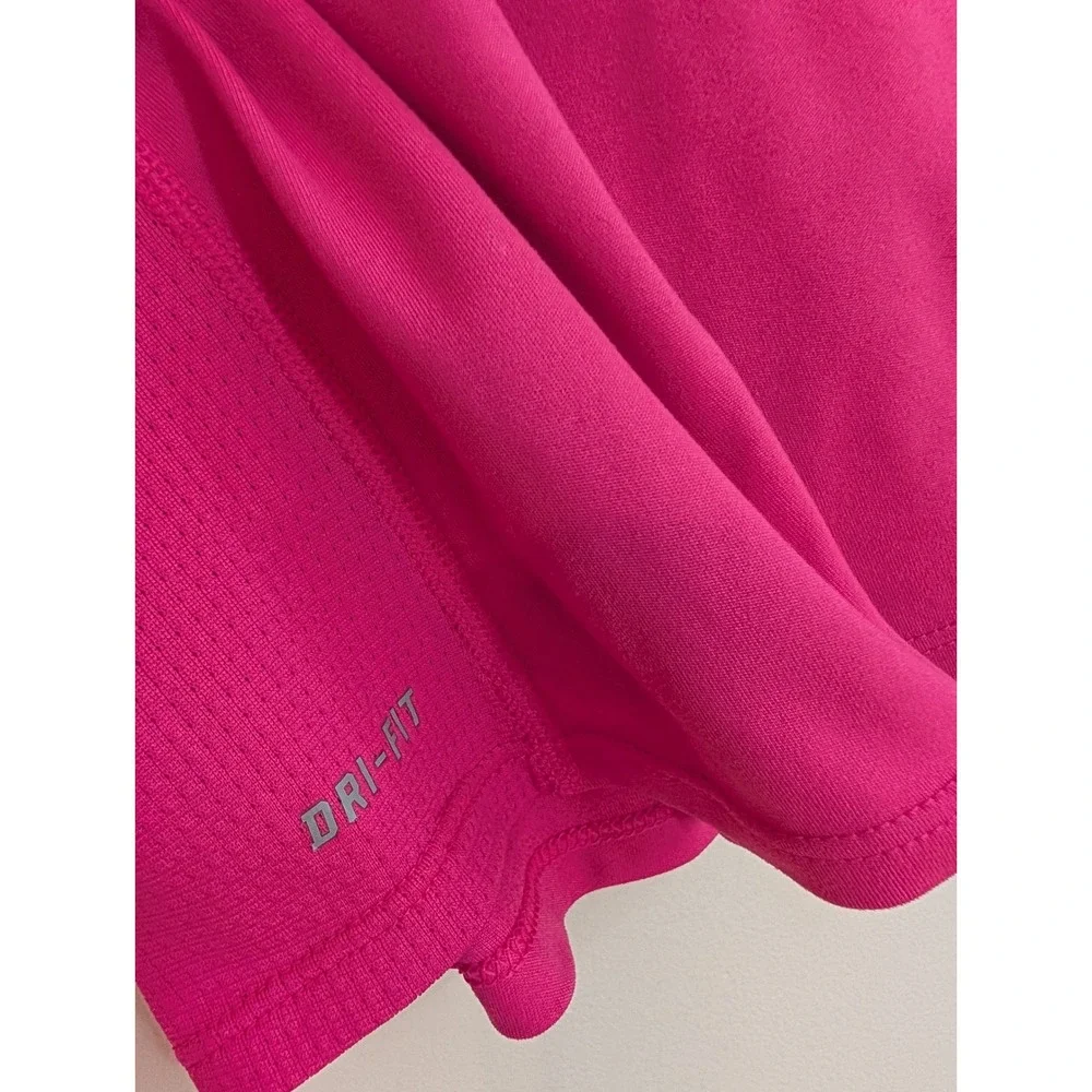 Nike Dri-Fit Running Shirt Womens Medium Pink Long Sleeve Athletic Top